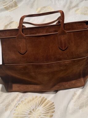 Quince Suede Tote Bag for Men - Brown